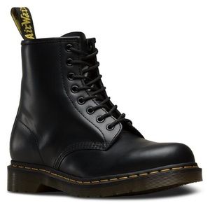 Smooth Black Leather Combat Dr. Martens Boots